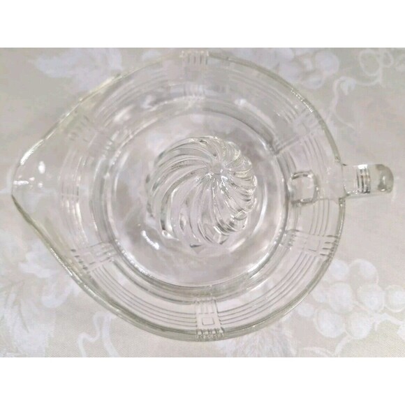 Vintage Hazel Atlas Clear Depression Glass Juice Reamer Citrus Juicer w/ Handle - Picture 7 of 14